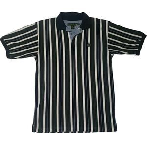 90s Knights Round Table Vertical Striped Medium Mens Polo Shirt